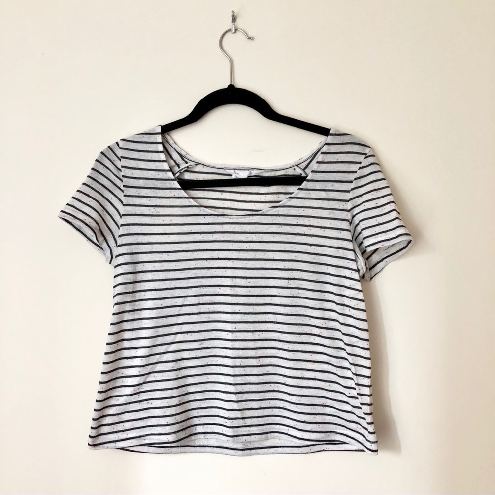 BCBGeneration Striped Short Sleeve Shirt